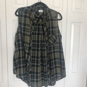 Abound Plaid Sleeveless Top Size Large